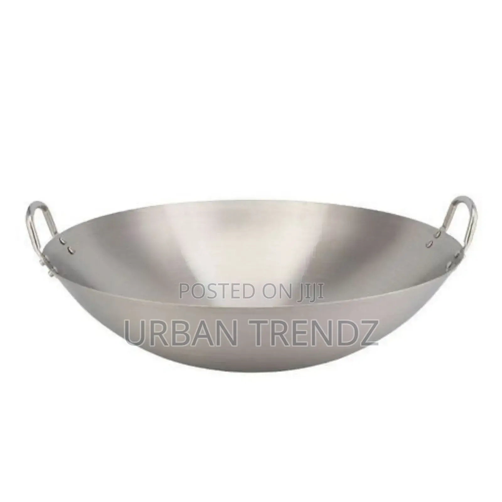 Stainless Steel Wok Stir Frying Pan - Silver.