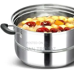 3 Layer Stainless Steel Saucepan and Steamer Soup Pot,28cm-