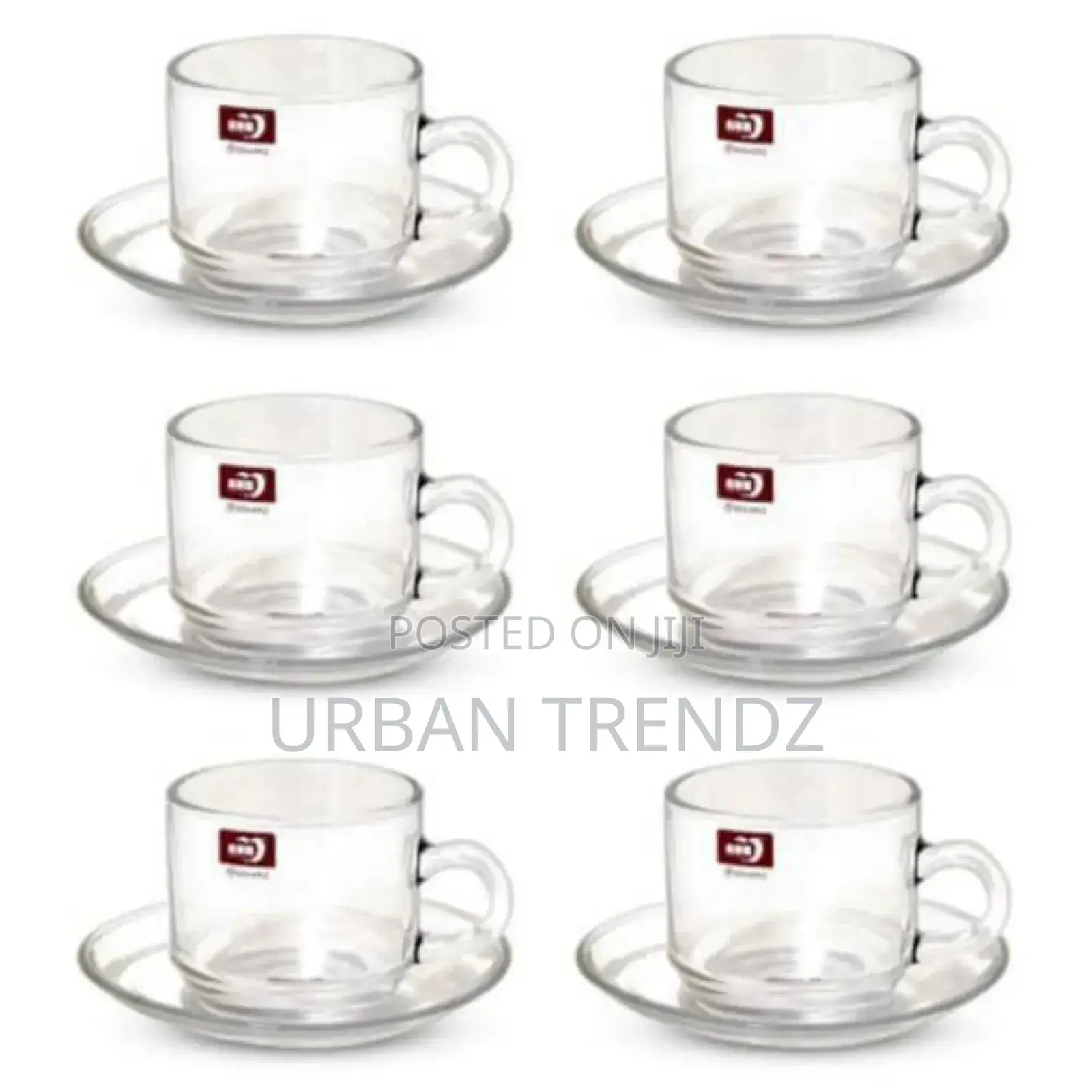 Luminarc 6 Pieces of Cups and 6 Saucers -Colourless.