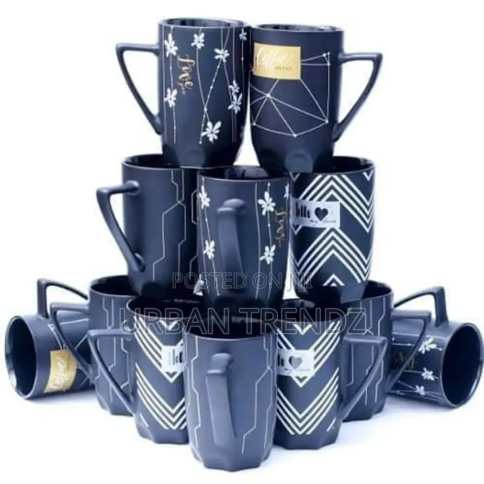 12 Pieces of Multi-Print Coffee Tea Cups Drinking Mugs-
