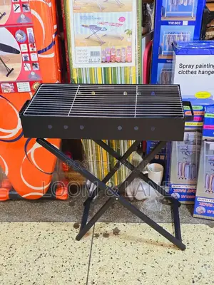 Metallic Portable Folding Charcoal Barbecue Grill