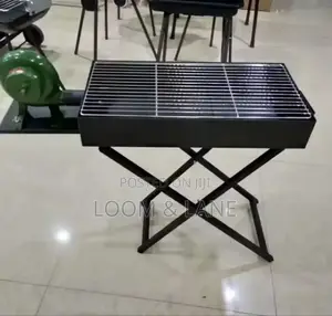 Metallic Portable Folding Charcoal Barbecue Grill
