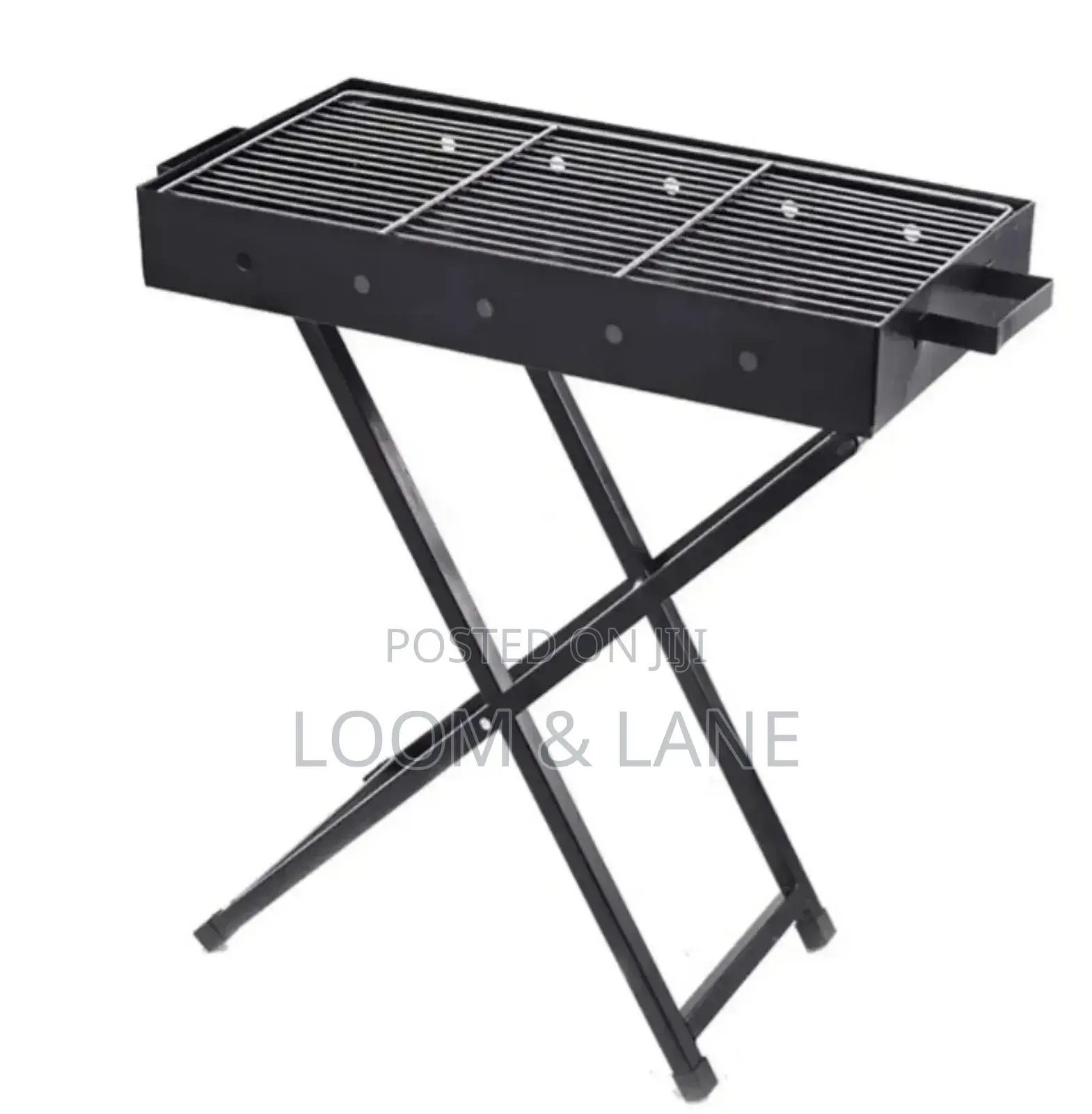 Metallic Portable Folding Charcoal Barbecue Grill
