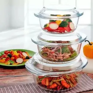 3pcs Transparent Glass Serving Bowls