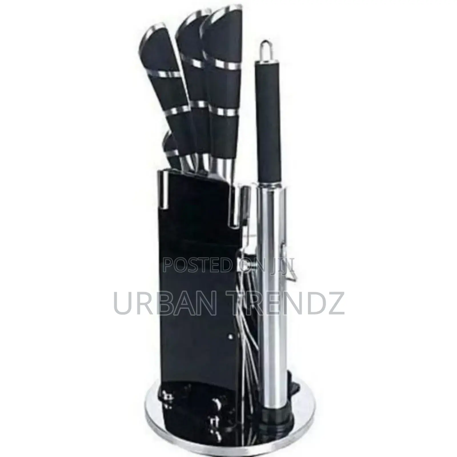 9 PCS Kitchen Knife Set With 360° Rotating Acrylic Stand