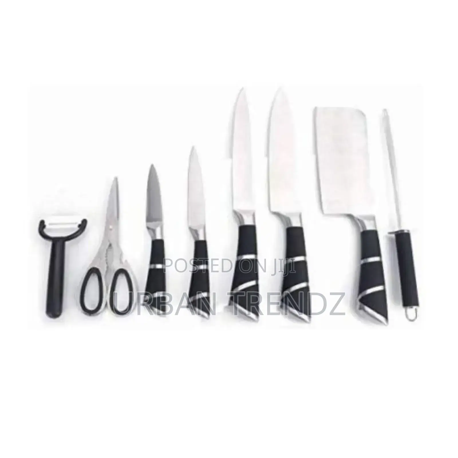 9 PCS Kitchen Knife Set With 360° Rotating Acrylic Stand