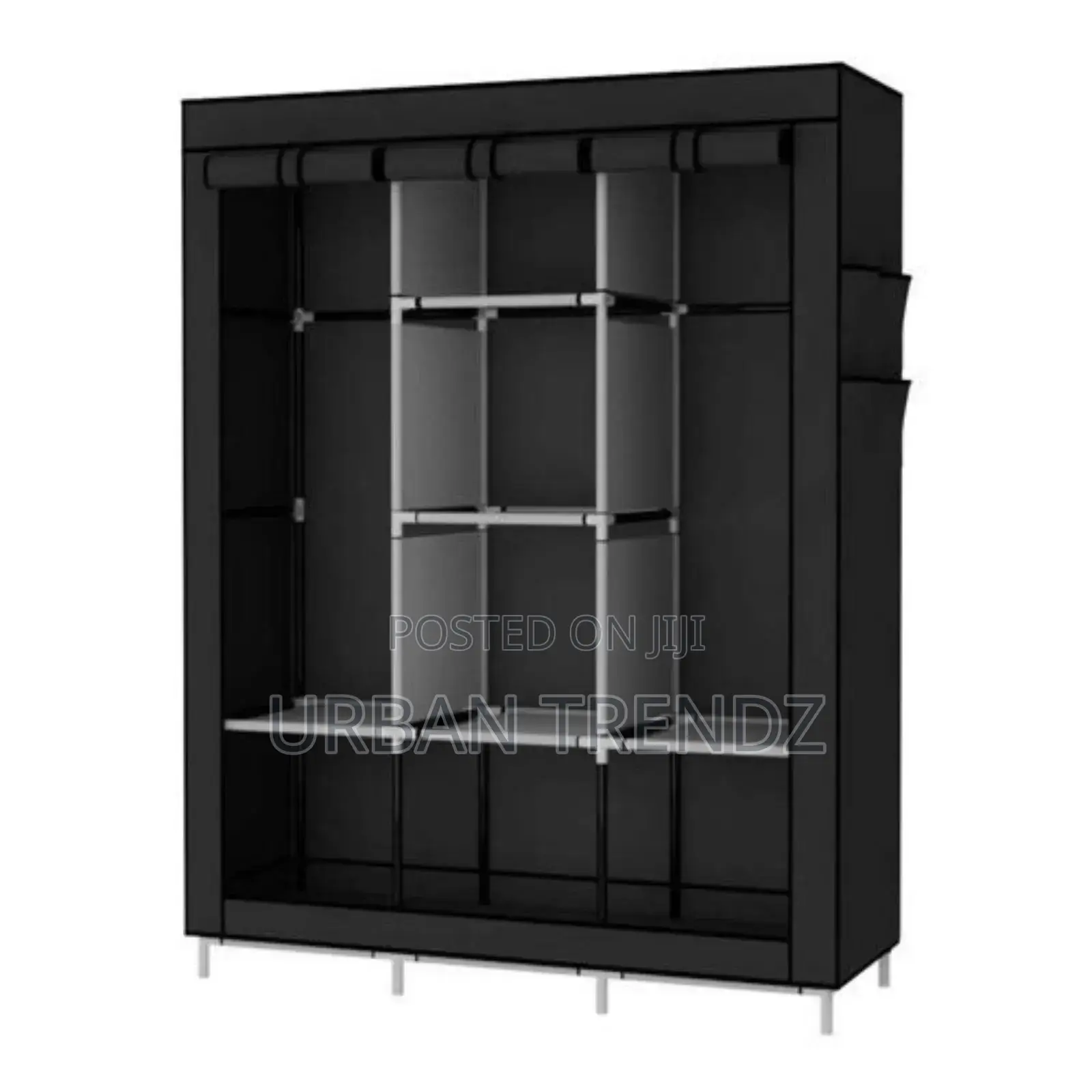 3 Column Cloth Frame Portable Wardrobe Storage - Multicolor