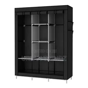 3 Column Cloth Frame Portable Wardrobe Storage - Multicolor