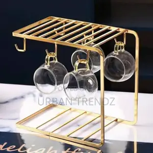6 Tea Coffee Cups and Saucers Stand Rack Organizer Gift Set
