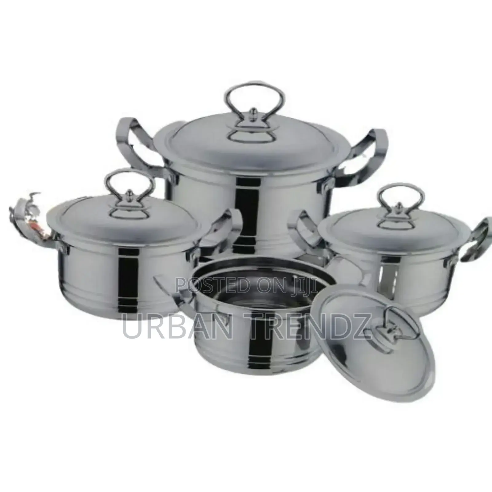 8 Piece Stainless Steel Saucepans Cookware Pots-