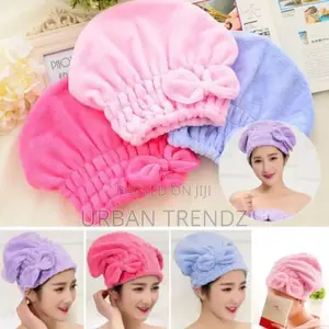 Microfiber Hair Quick Drying Towel Bath Wrap Shower Cap.