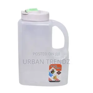 Plastic Water Fridge Bottle With 4 Glasses, 4L - Green