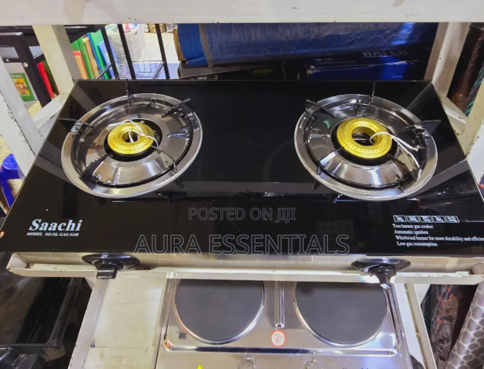Saachi Double Gas Burner Cooktop