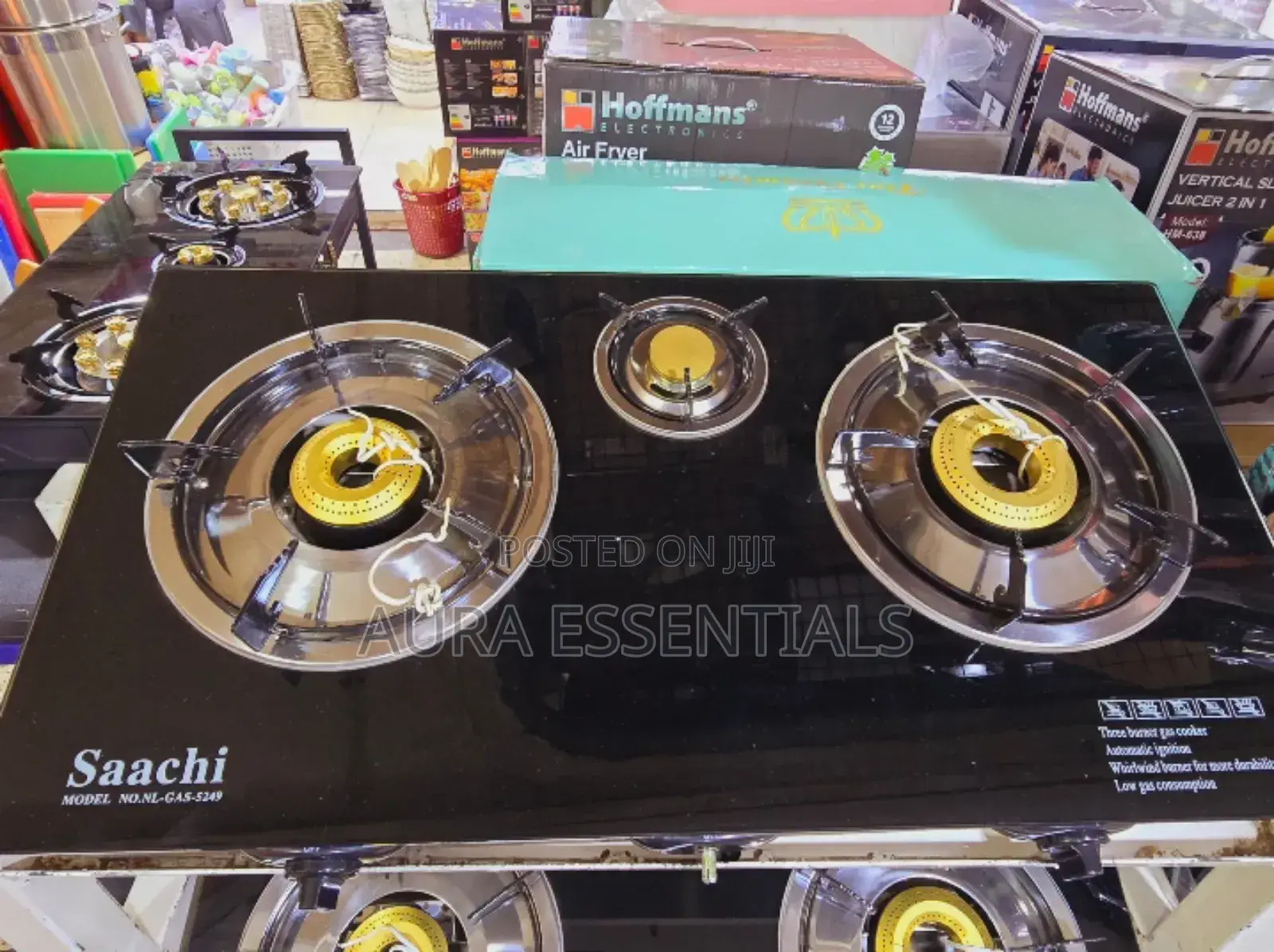 Saachi Glass Top 3 Burner Gas Stove