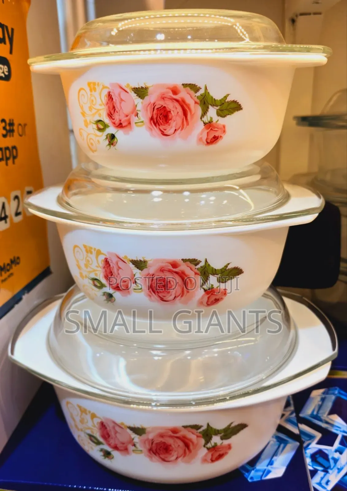 3pcs Opal Casserole With Lids