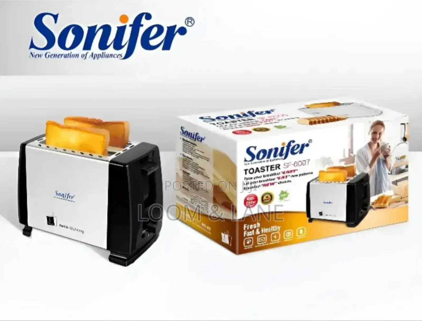 Sonifer SF-6007 2slice Stainless Steel Bread Toaster