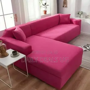 Pink L Shaped Sofa Cover
