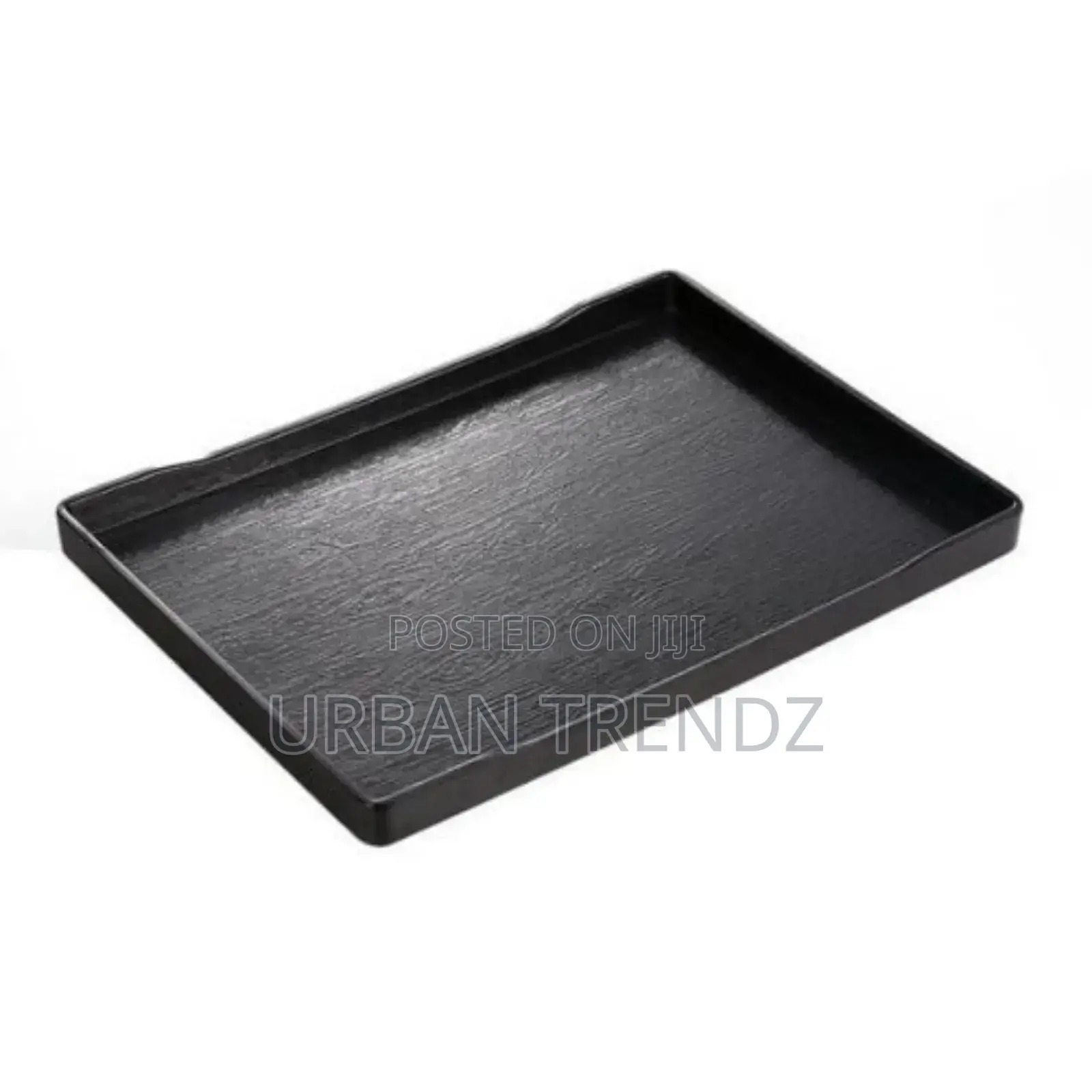 3 Pieces of Melamine Dinner Serving Trays Platters-Black.