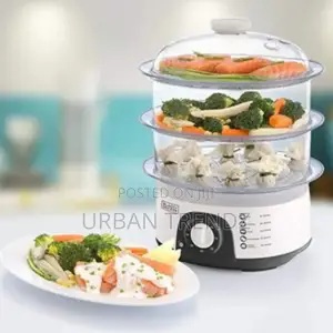 3 Tier Electric Food Cooking Steamer Pot With Display Timer.
