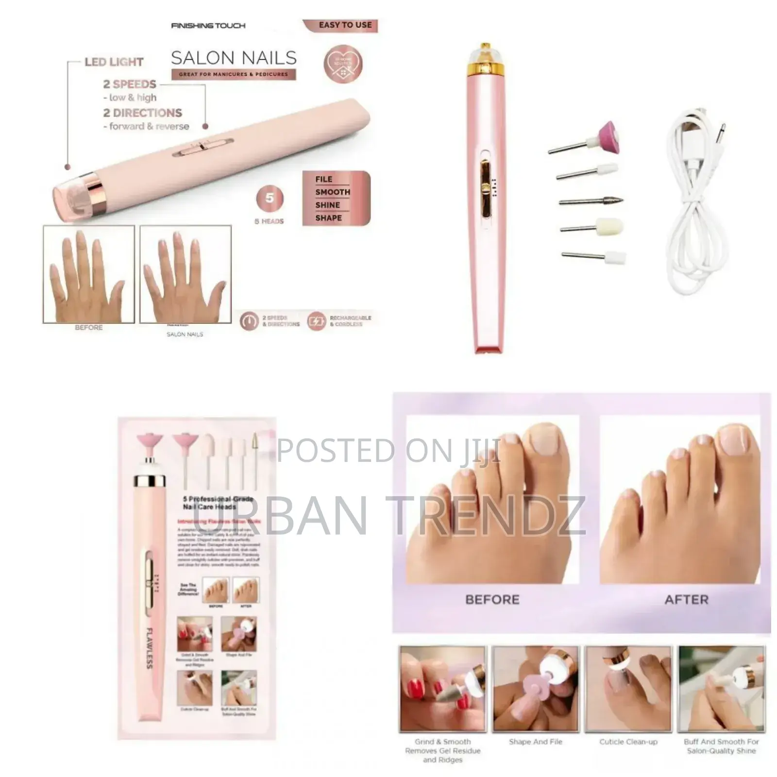 5-in-1 Electric Nail Drill File Grinder Grooming Kit.