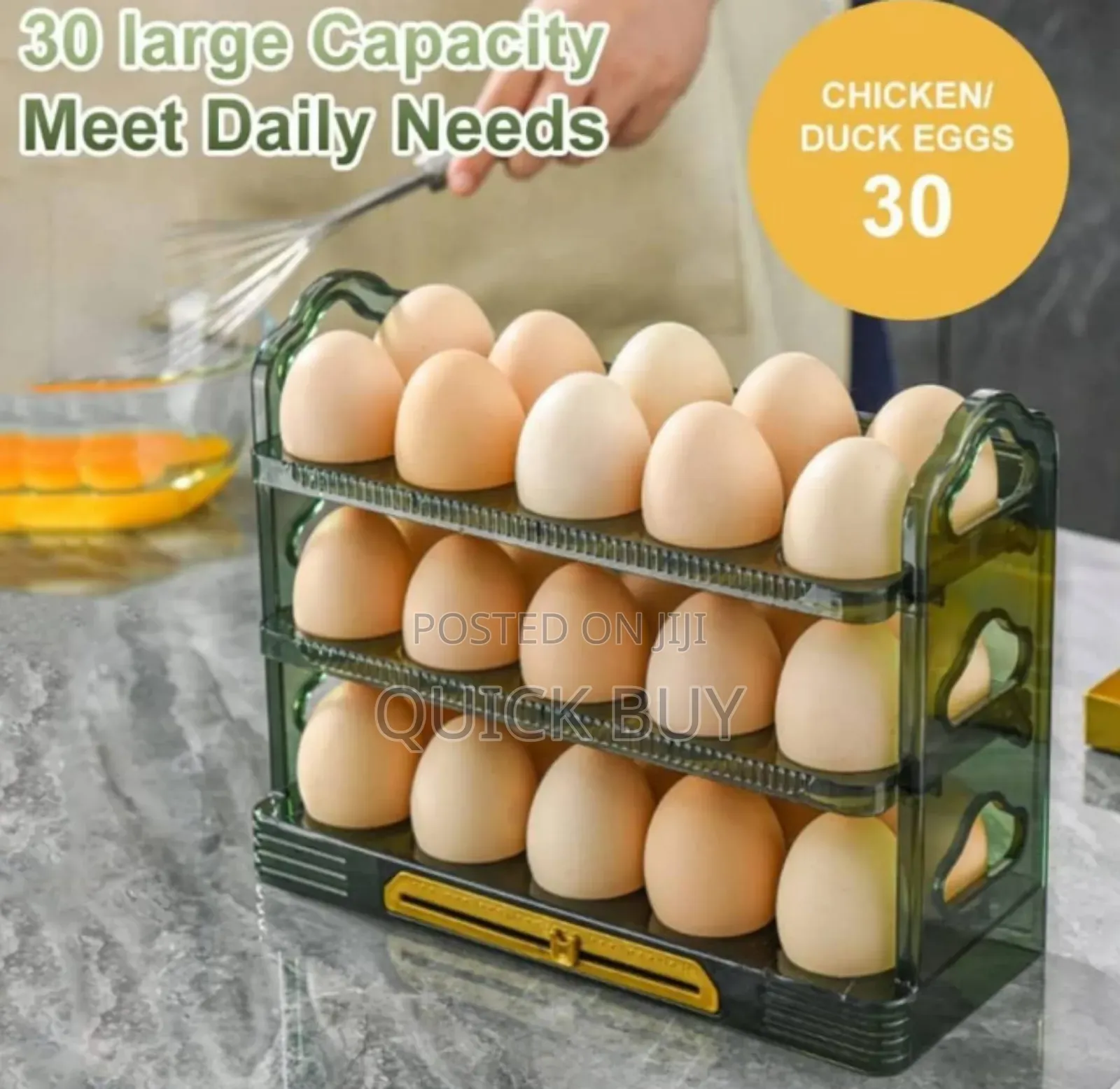 Elegant 3 Tier Egg Holder Fridge Egg Organizer With Holder