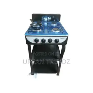 Saachi 4 Burner Gas Stove Cooker With 2 Shelves Stands
