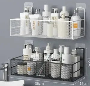 Premium Stainless Bathroom Shelf Self Adhesive Storage Rack