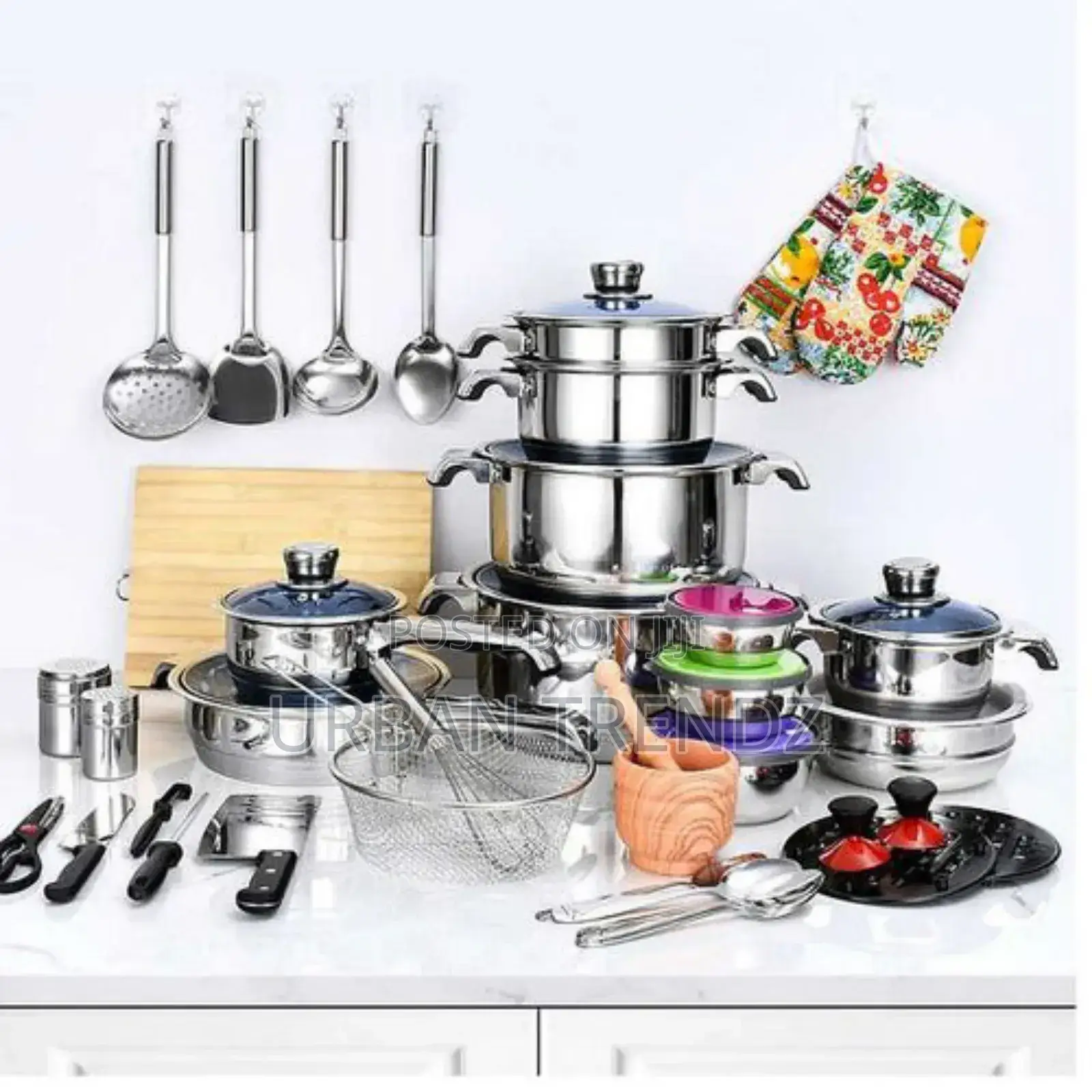 50pcs Stainless Steel Cookware Sets Cooking Frying Pans Pots