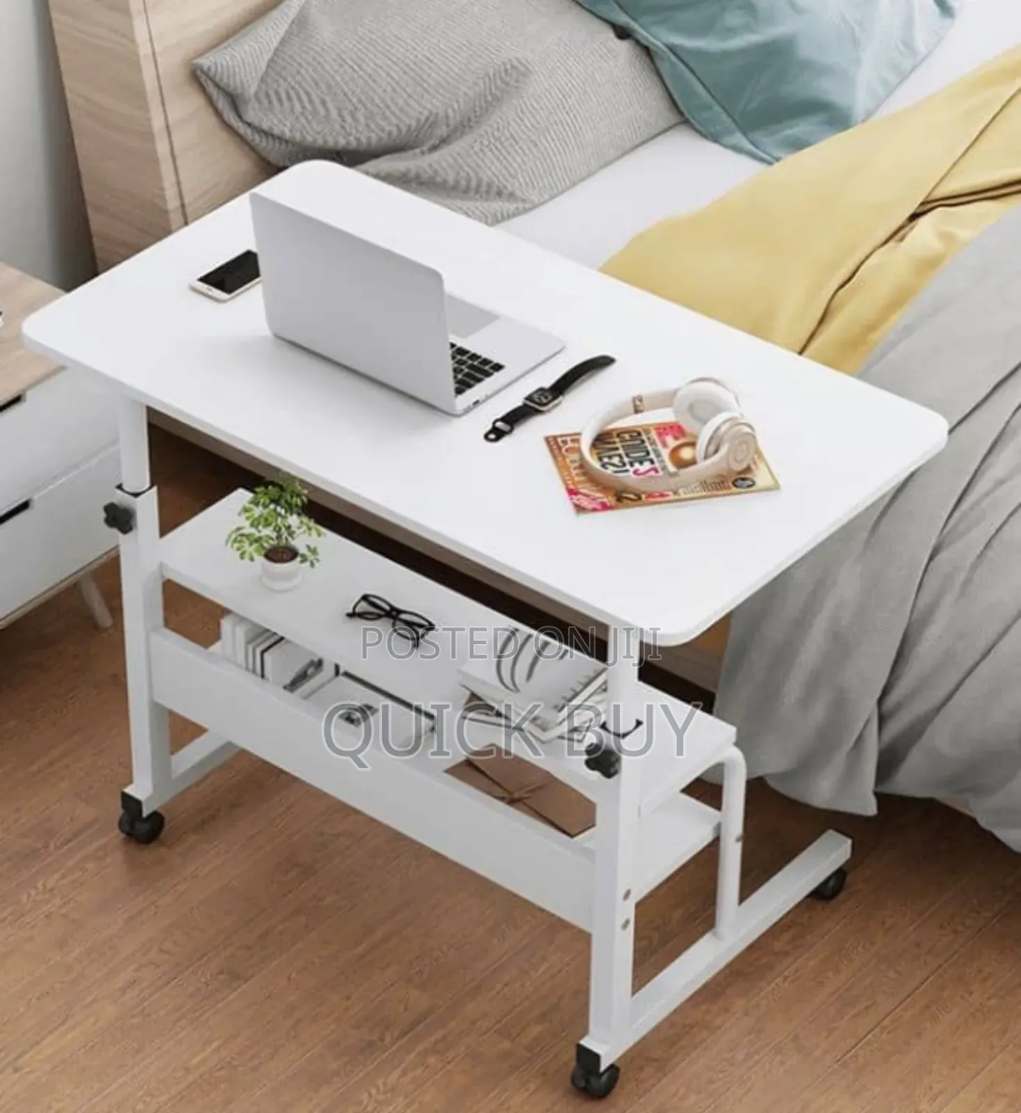 Adjustable Rolling Laptop Desk Portable for Sofa Bed