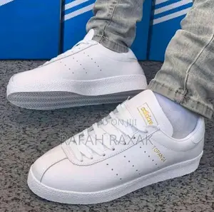 Original Adidas Topanga Triple White Casual Leather Sneakers