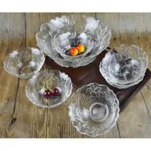 7 Piece Fruit Salad Serving Dishes/Bowls Set-Colourless