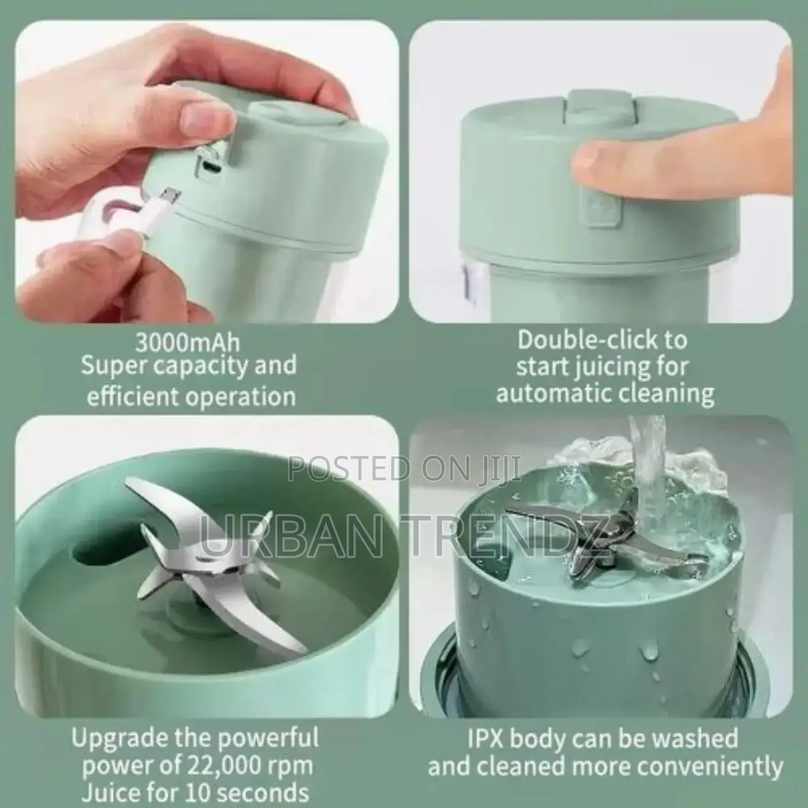 Wireless Juicer Cup 10 Blades Portable Juice Blender.