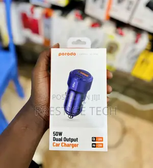 Porodo 50W Dual Output Car Charger (30W QC, 20W PD)