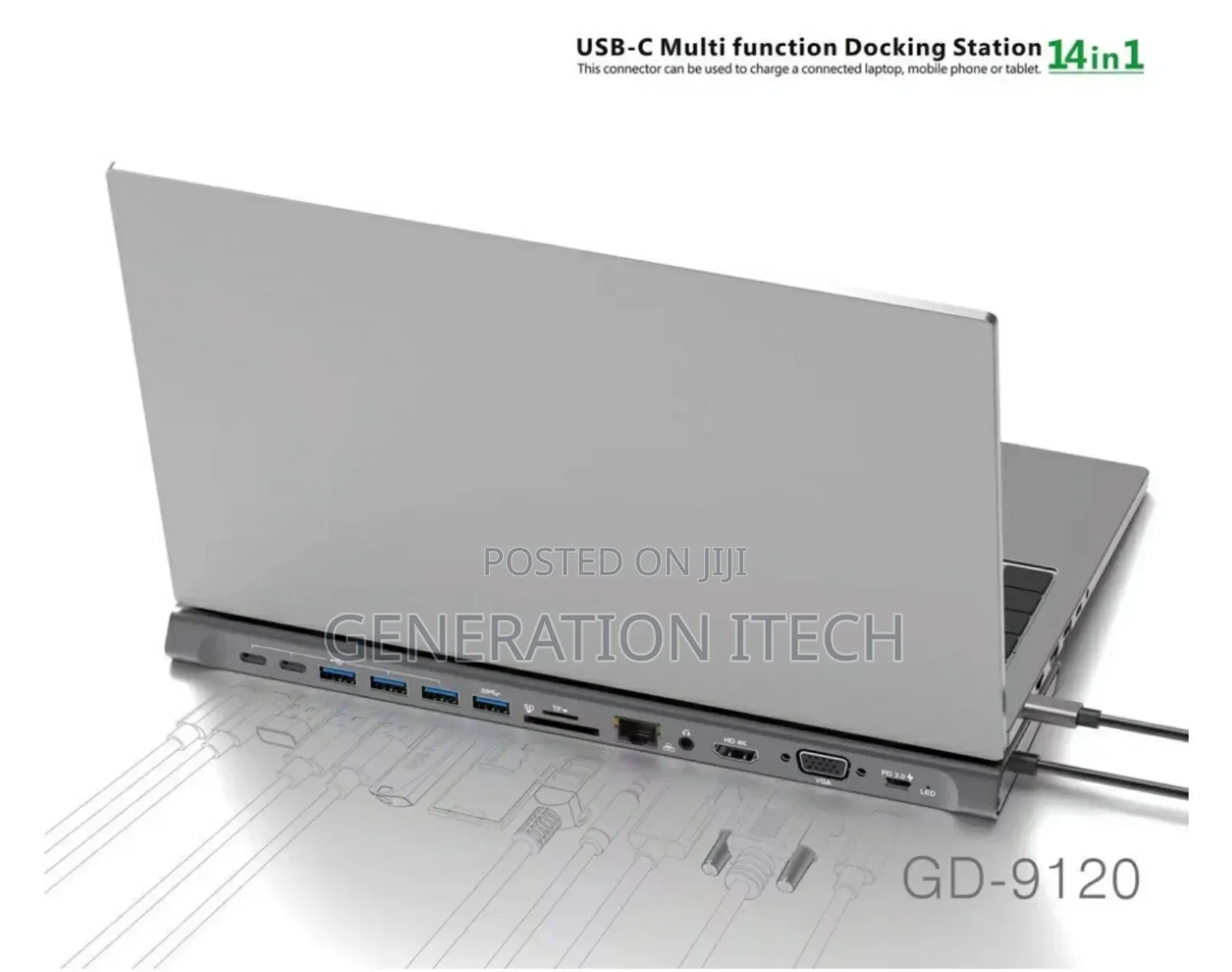 14in1 USB C Type-C Hub Docking Station Hdr, Vga, Rj45