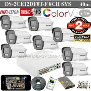 8 Channel 2mp CCTV Cameras Full Kit Colorvu Nuhu