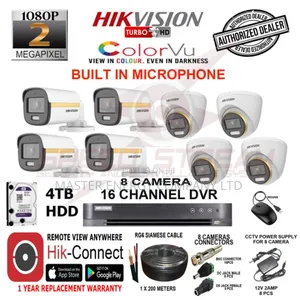 8 Channel 2mp CCTV Cameras Full Kit Colorvu Noel