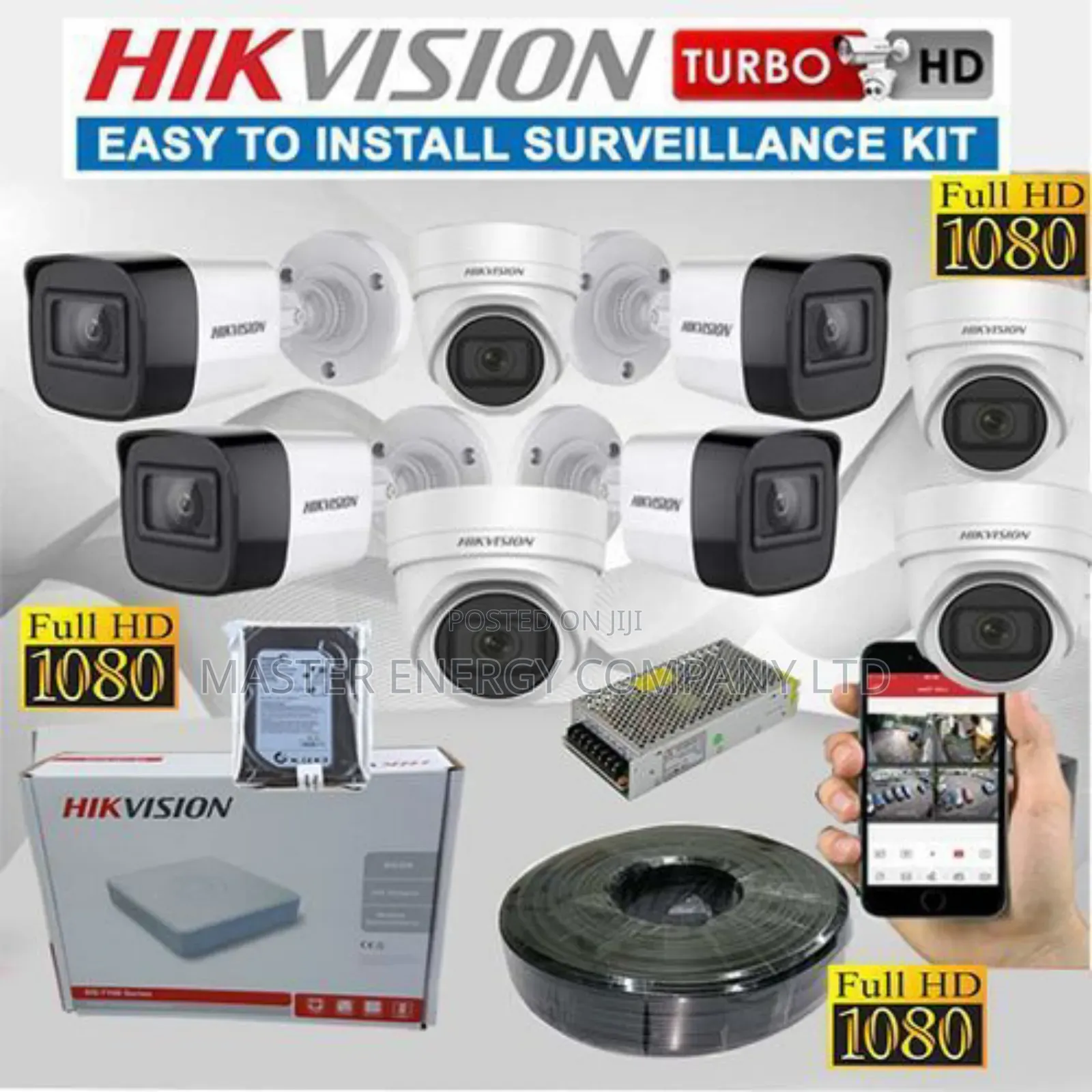 8 Channel 2mp CCTV Cameras Full Kit Colorvu Bia