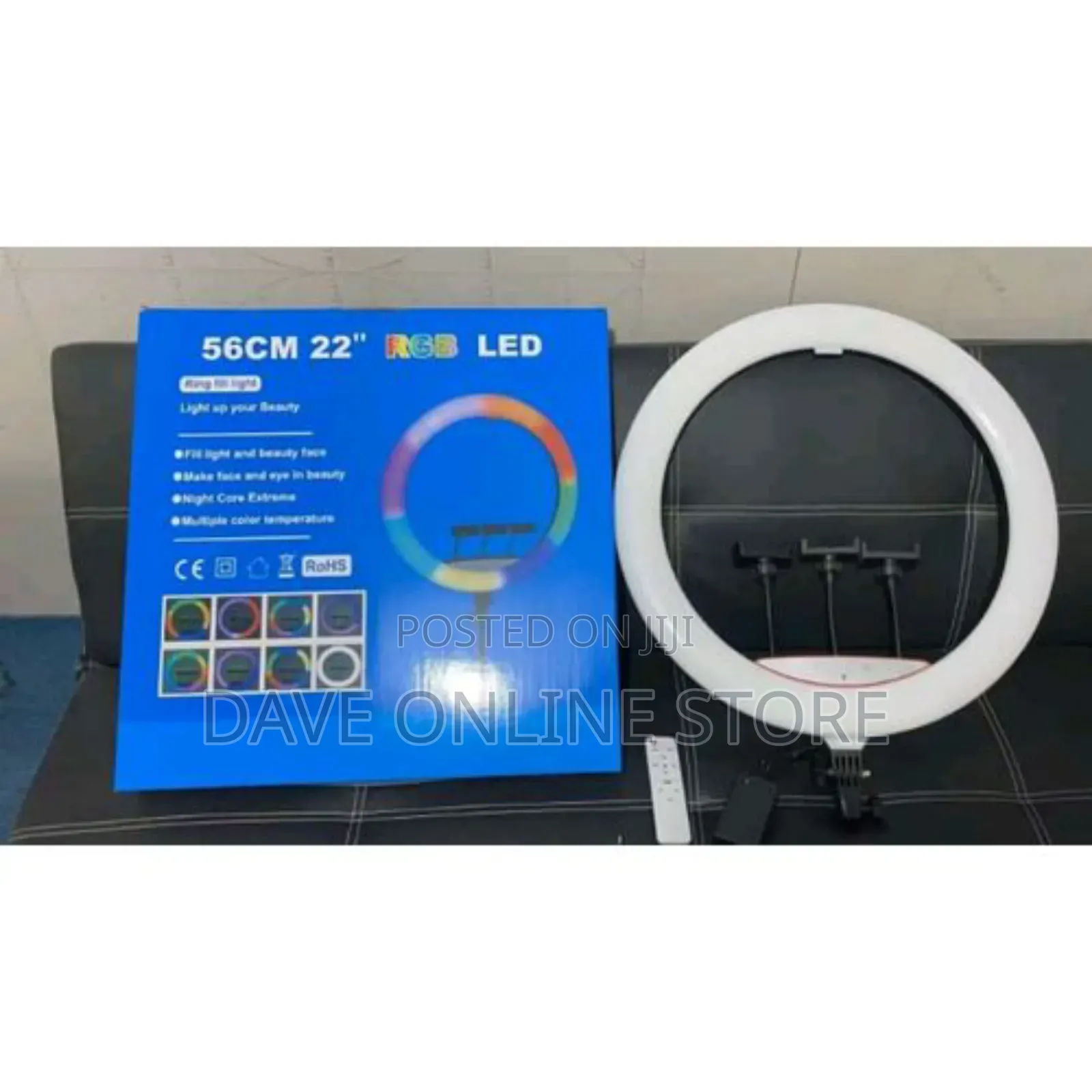 22 Inches RGB Ring Light + 3 Phone Holder + Remote
