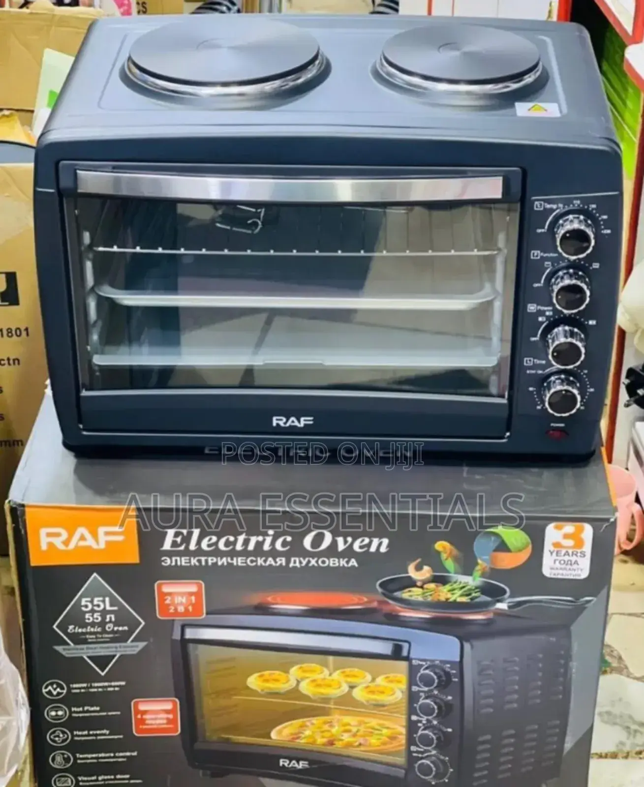 RAF 55L Electric Oven With 2 Hot Plates