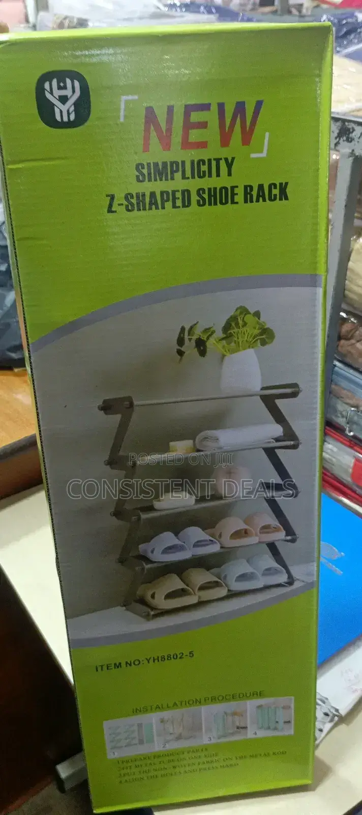 Z-Shaped Foldable Shoe Rack