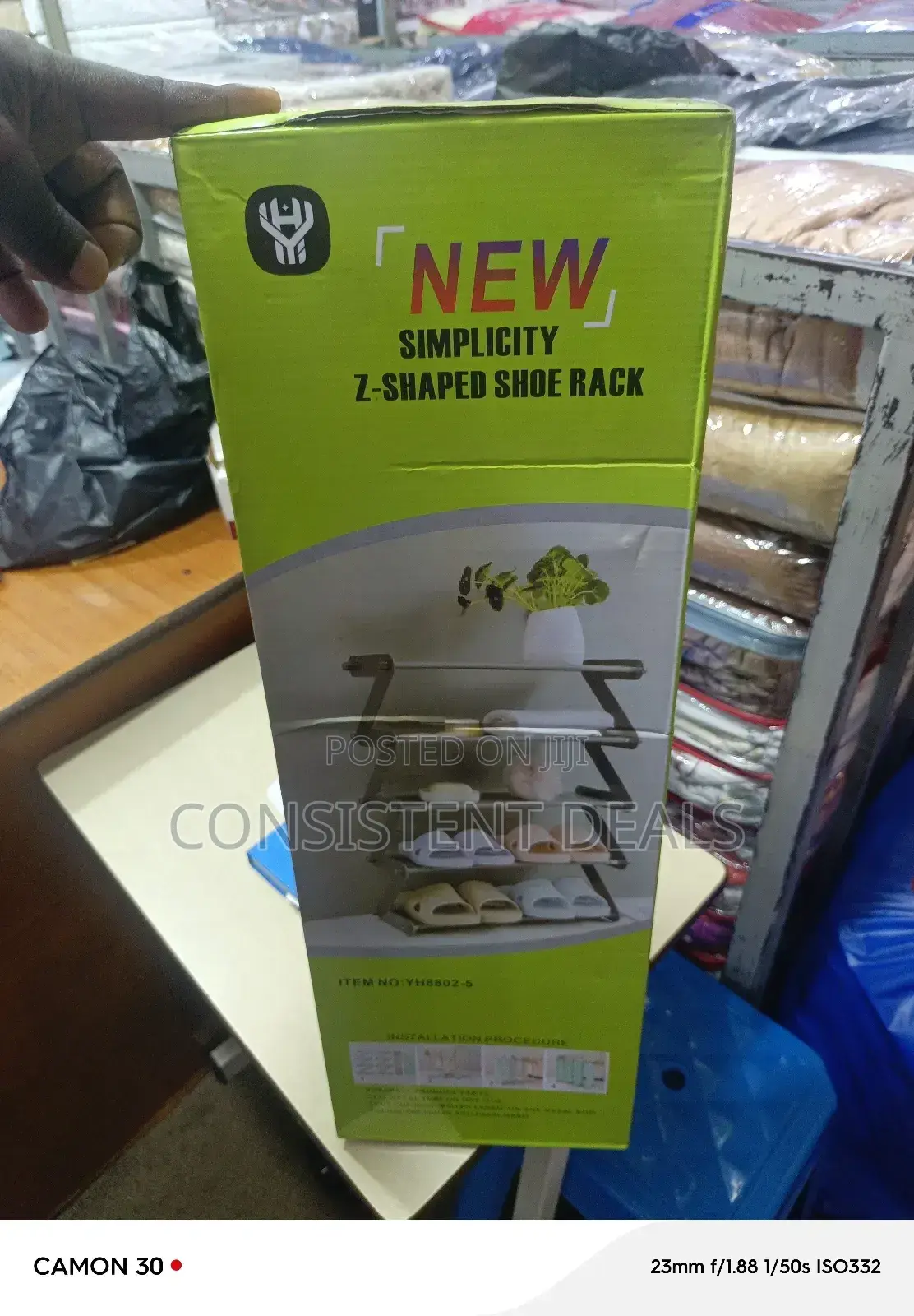 Z-Shaped Foldable Shoe Rack