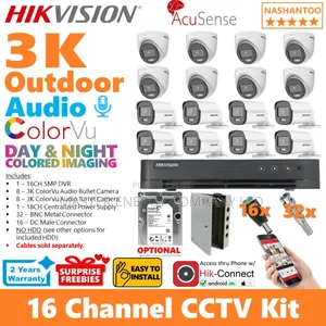 16 Channel 2mp CCTV Cameras Full Kit Colorvu Noel