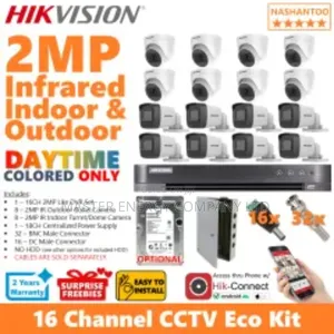 16 Channel 2mp CCTV Cameras Full Kit Colorvu Nuhu