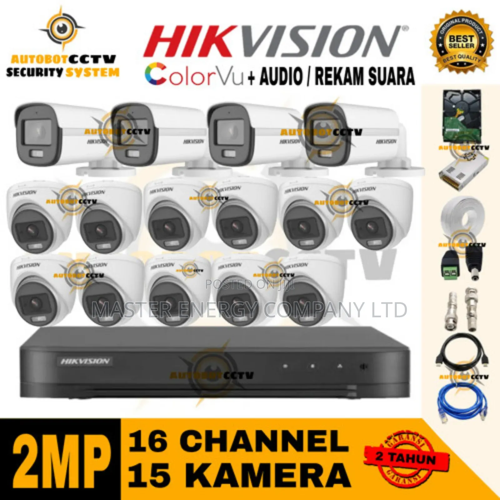 16 Channel 2mp CCTV Cameras Full Kit Colorvu Nann
