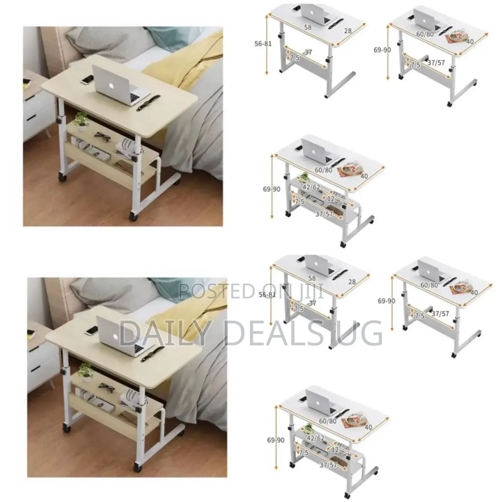 White Adjustable Laptop Table