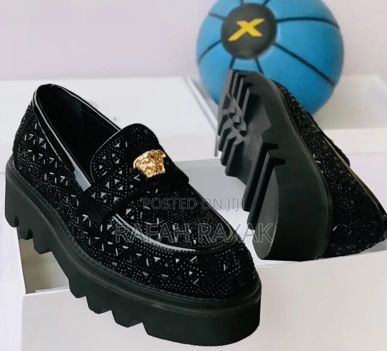 Original Designer Luxury Big Sole Versace Stoned Loafers