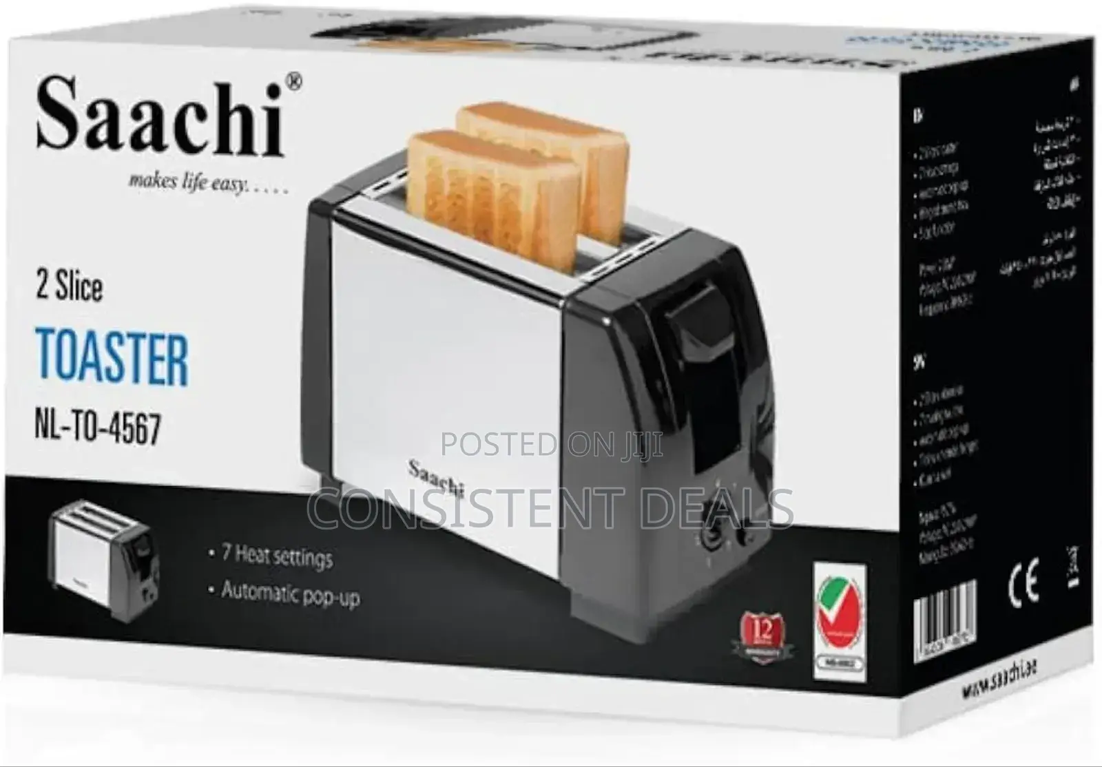 Saachi 2 Slice Bread Toaster
