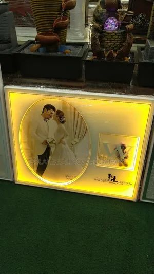 Wedding Photo Frame for Couple With LED Lights (White)