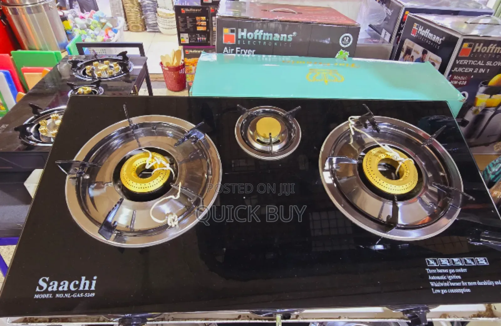 Certified Heavy Duty Saachi 3 Burner Gas Stove