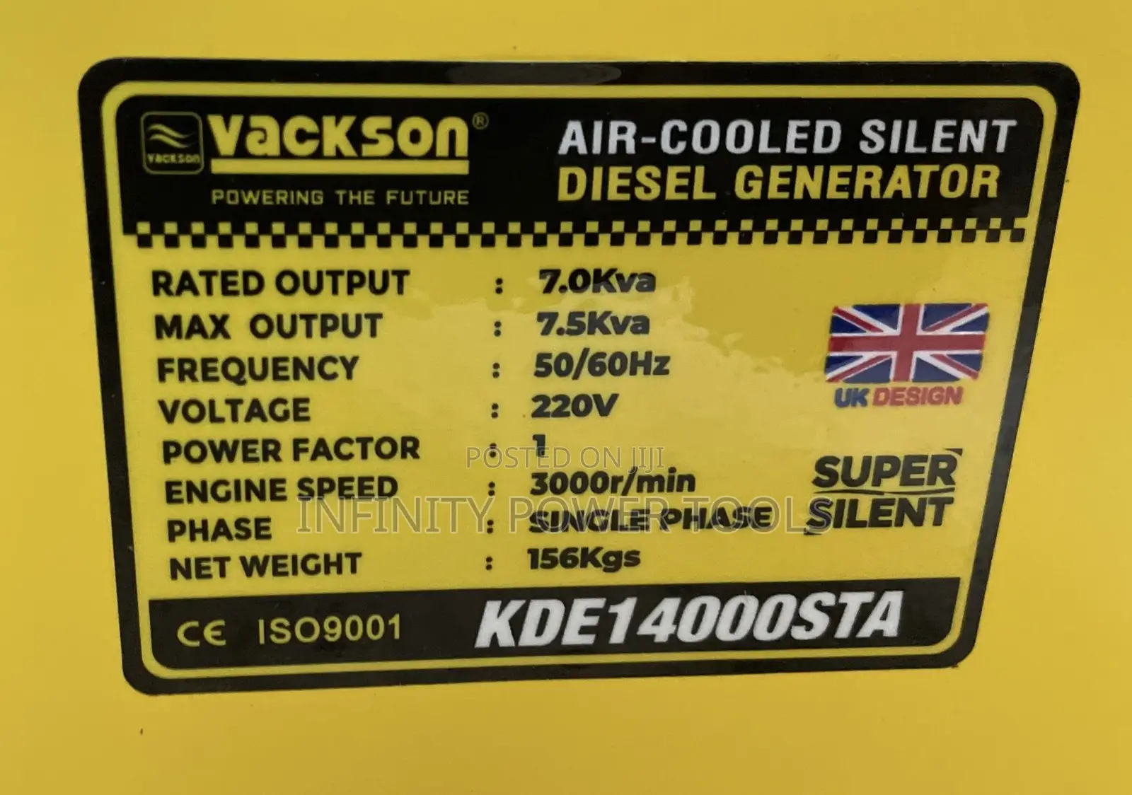 Silent Generator(Vackson) 7.5kva